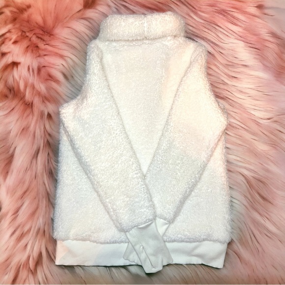 Athleta Nirvana Sherpa Funnel Neck Sweater. White/cream color. Size small. - Picture 2 of 3